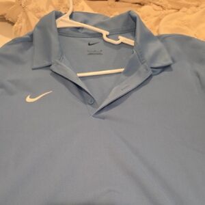 Nike Men’s Sky Blue Polo Shirt with White Swoosh